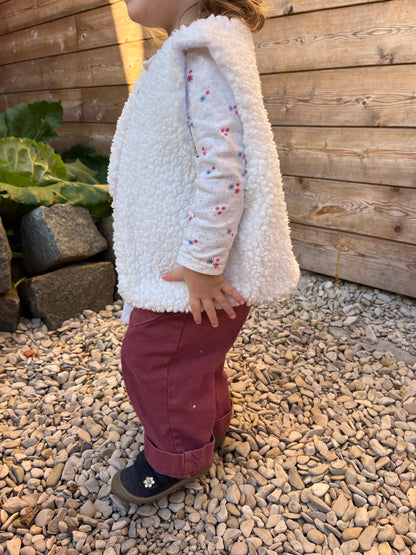 Gilet Berger blanc sans manches enfant - PRÉCOMMANDE